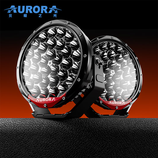 AURORA 9 Inch Super Brightness 198W LED Round Combo Light with Backlight (Pair)