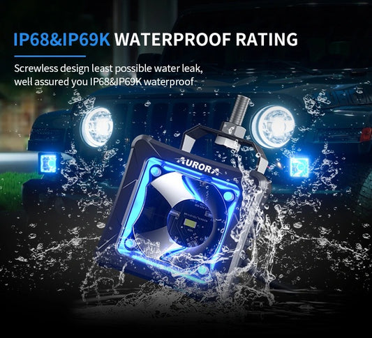 Aurora 3.3 inch Screwless RGB LED Pod Light (Pair)