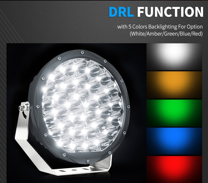 Aurora 7-Inch Round LED Driving Light with DRL (High Lux) (Pair)