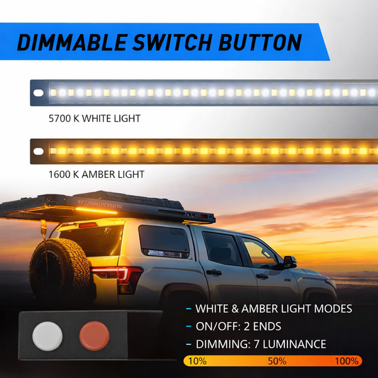Aurora Outdoor 600 mm LED Dimmable Camping Light - White & Amber