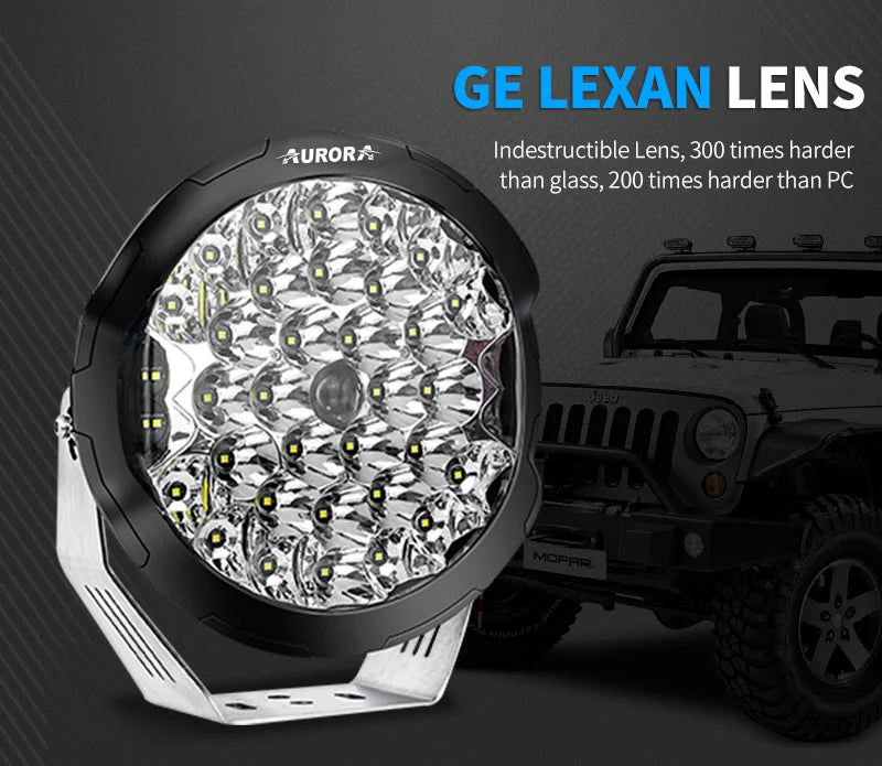 Aurora Powerful Laser LED Driving Light Round 9inch (Pair)