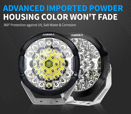 Aurora Powerful Laser LED Driving Light Round 9inch (Pair)