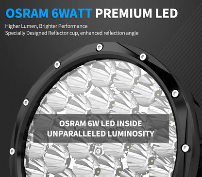 Aurora 7-Inch Round LED Driving Light with DRL (High Lux) (Pair)