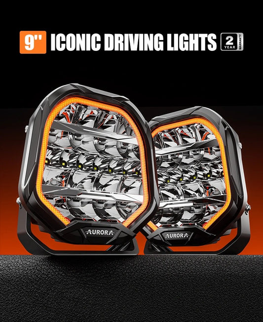 Aurora FireNova 9 Inch Driving Light with DRL (Pair)