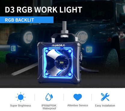 Aurora 3.3 inch Screwless RGB LED Pod Light (Pair)