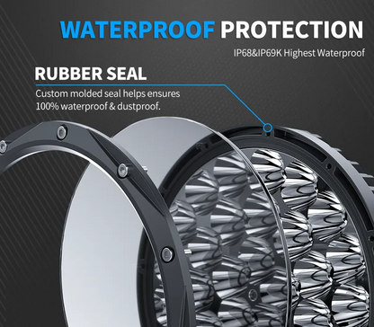 Aurora 7-Inch Round LED Driving Light with DRL (High Lux) (Pair)