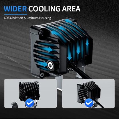 Aurora 3.3 inch Screwless RGB LED Pod Light (Pair)