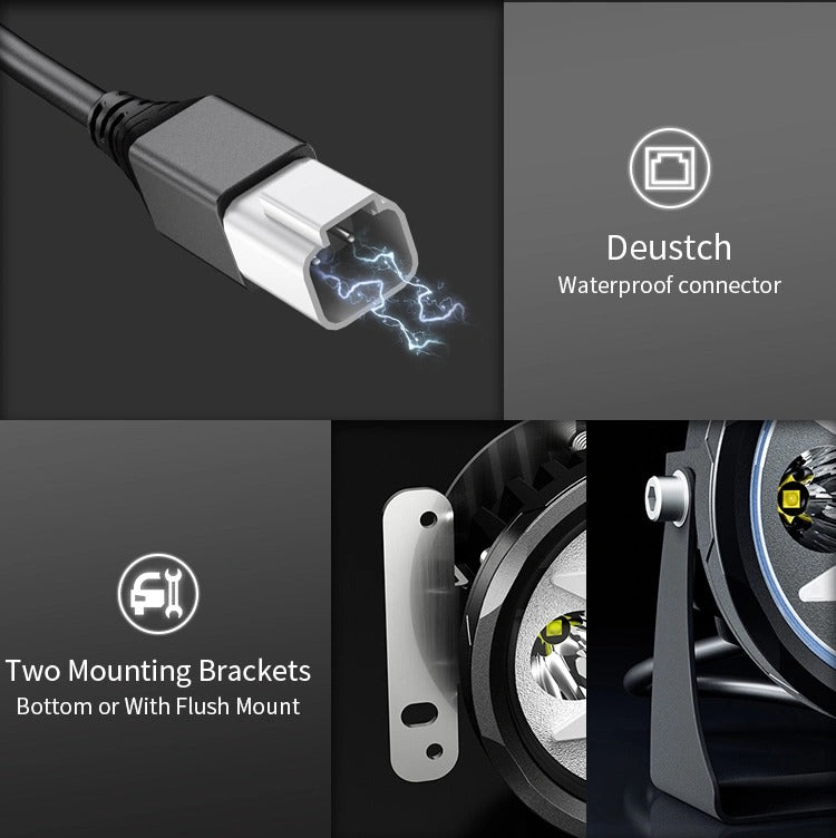 AURORA RGB LED Spotlight 4 Inch 40W Round Led Driving Light [Spot] (Pair)