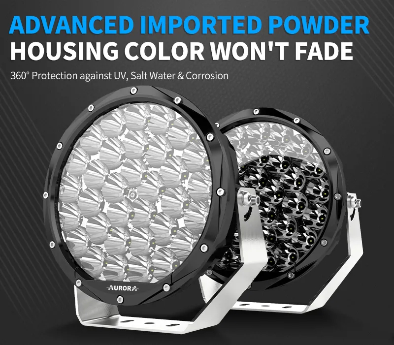 Aurora 7-Inch Round LED Driving Light with DRL (High Lux) (Pair)