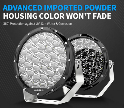 Aurora 7-Inch Round LED Driving Light with DRL (High Lux) (Pair)