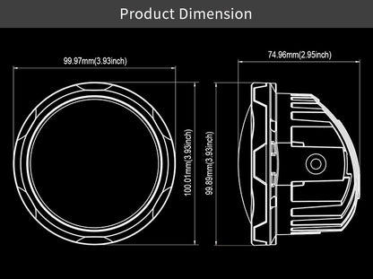 AURORA RGB LED Floodlight 4 Inch 40W Round LED Driving Light [Flood] (Pair)