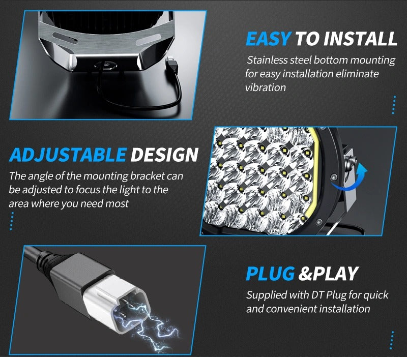 Aurora 9 Inch Premium LED Driving Light with DRL