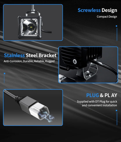 Aurora 3.3 inch Screwless RGB LED Pod Light (Pair)