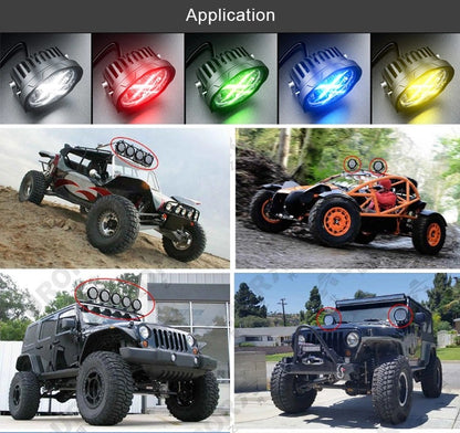 AURORA RGB LED Spotlight 4 Inch 40W Round Led Driving Light [Spot] (Pair)