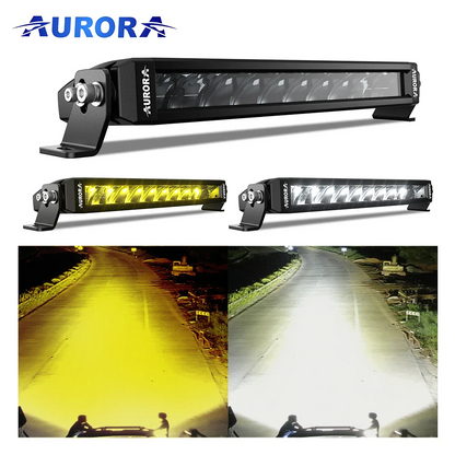 AURORA 20-inch Dual Color Led Light Bar (White and Golden Yellow) + White DRL