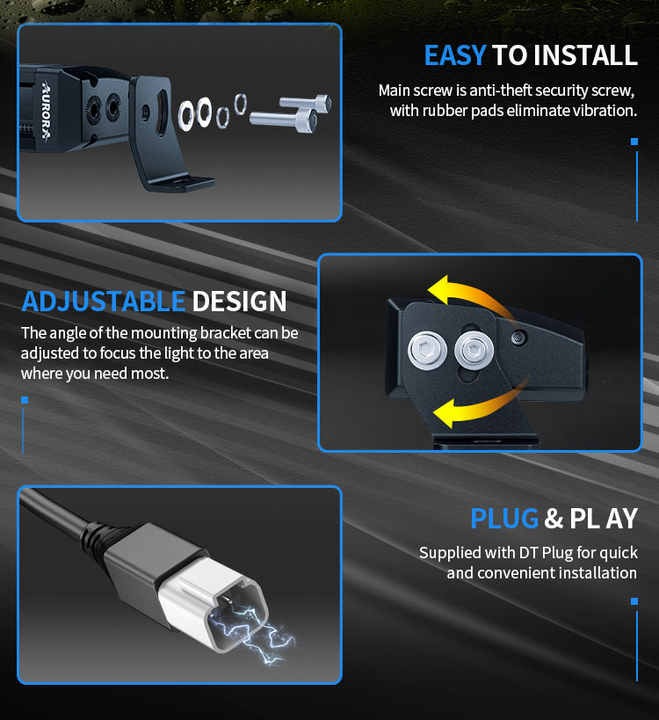 AURORA 20-inch Dual Color Led Light Bar (White and Golden Yellow) + White DRL