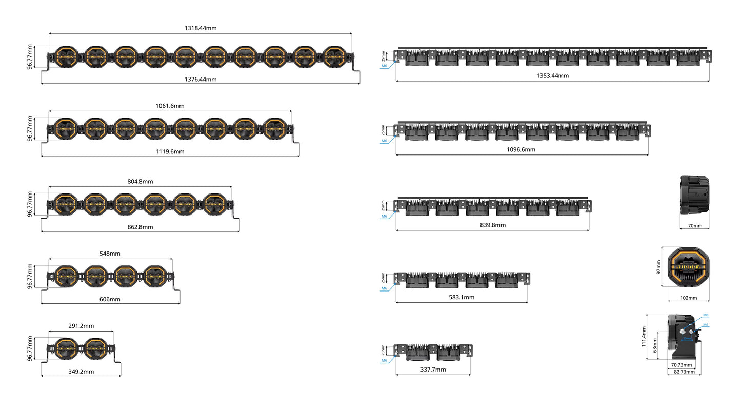 Aurora FireNova 4-Inch LED Linkable Light Bar with Daytime Running Light (DRL) (2xLights)