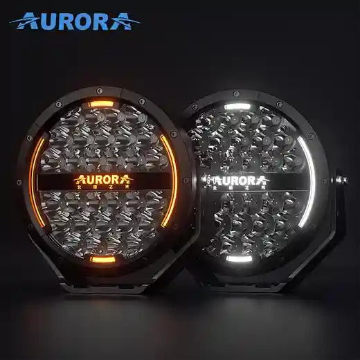 Aurora 7-Inch Round LED Driving Light – White + Amber DRL